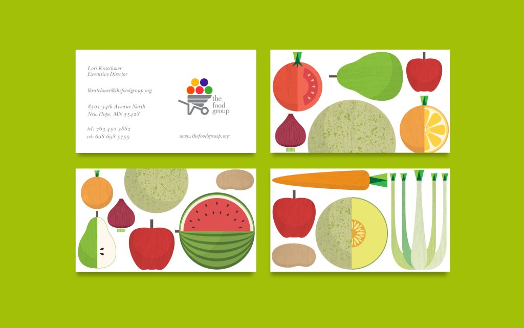 business card design for the food group