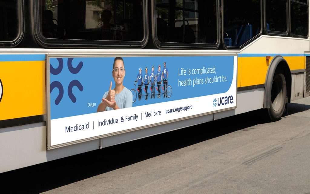 Multicultural bus advertisement design for UCare