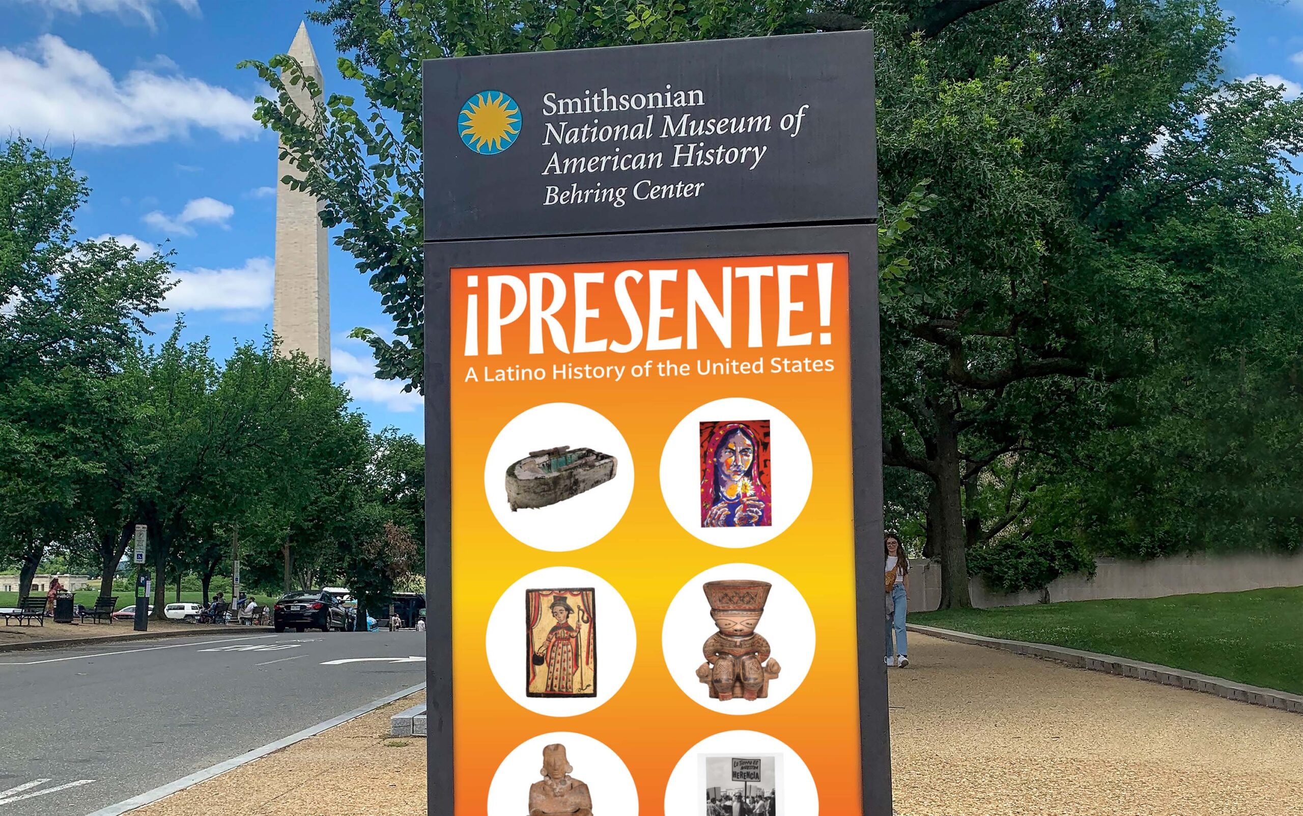 Outdoor signage design for the National museum of the American Latino