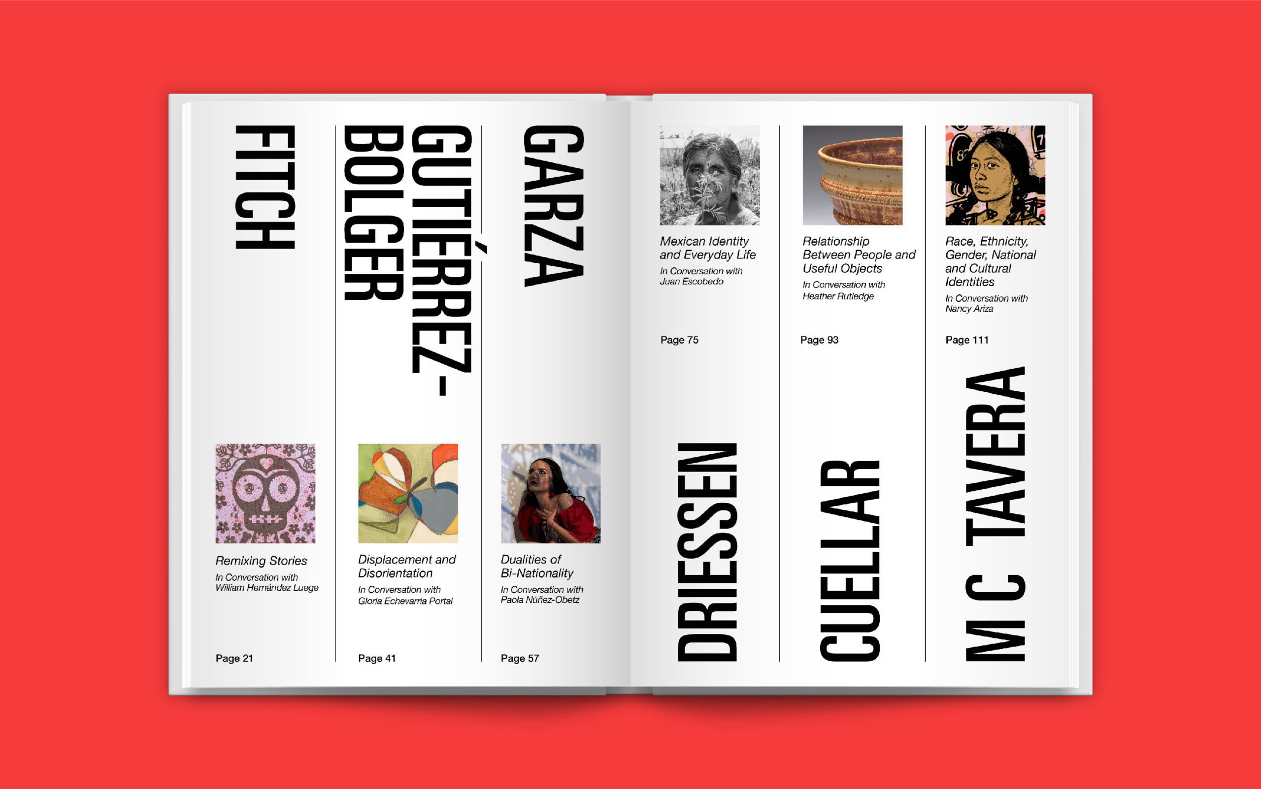 Latino art Book design table of contents