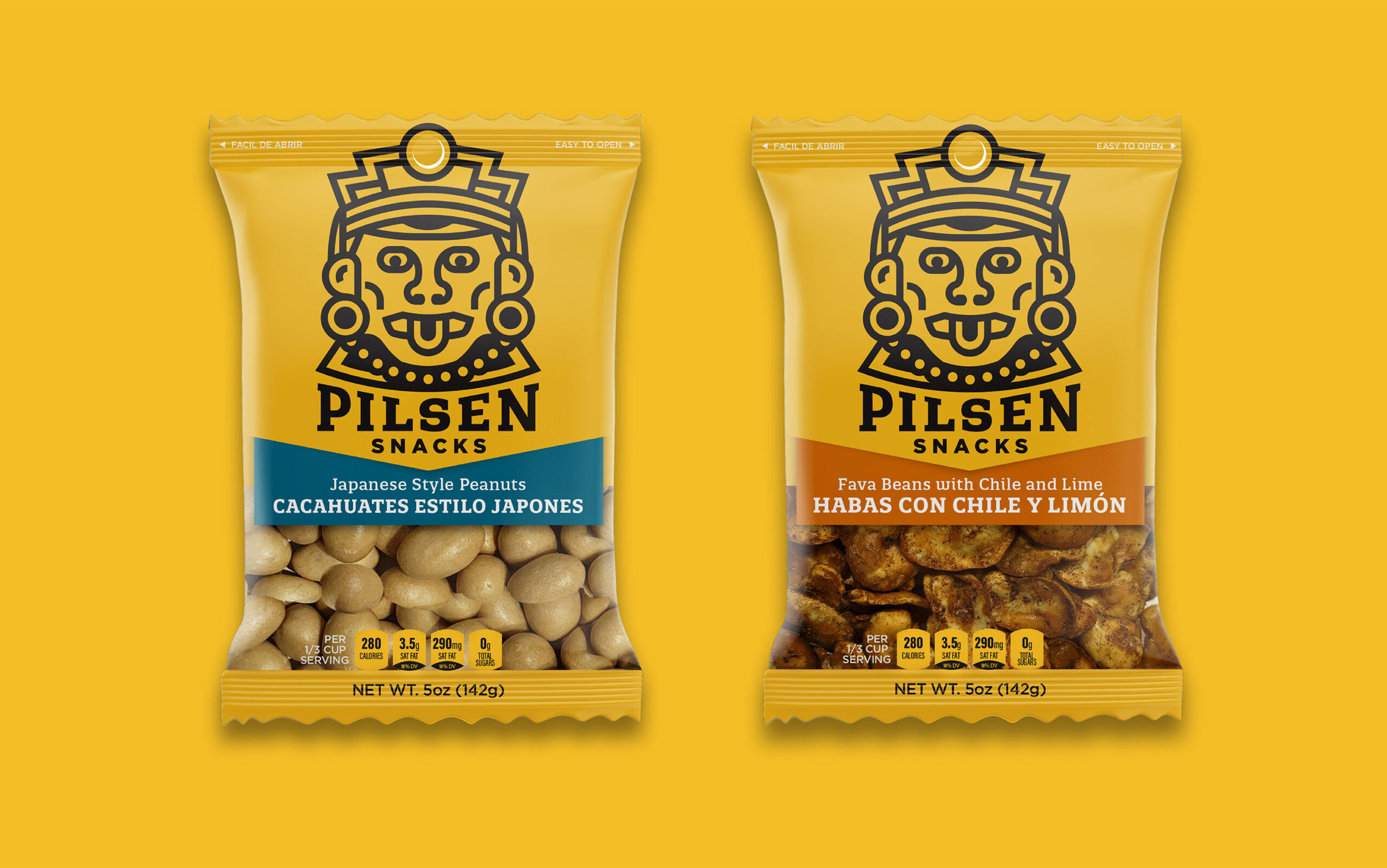 Latino packaging design for Pilsen Snacks