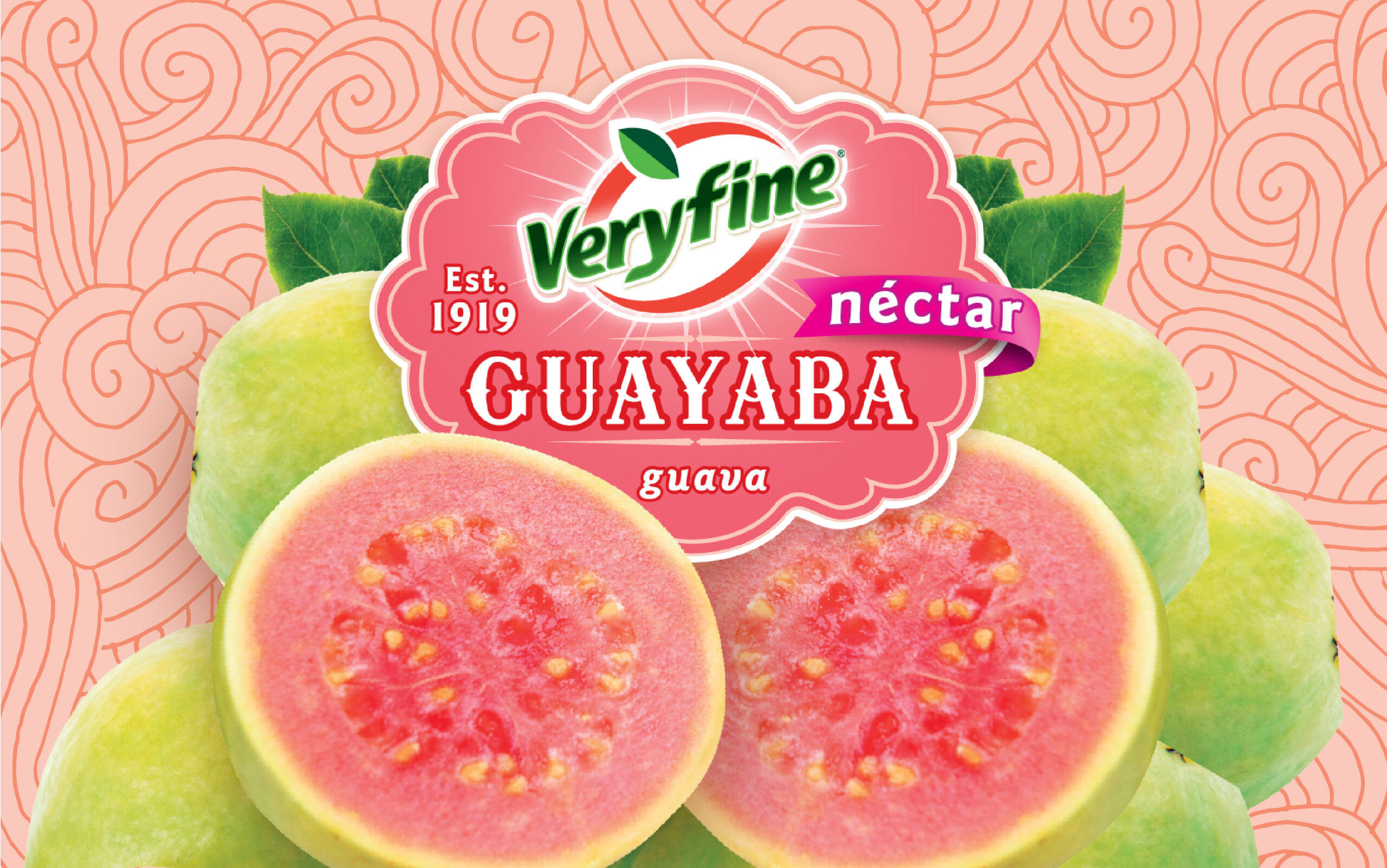 Hispanic guava juice label design for Veryfine
