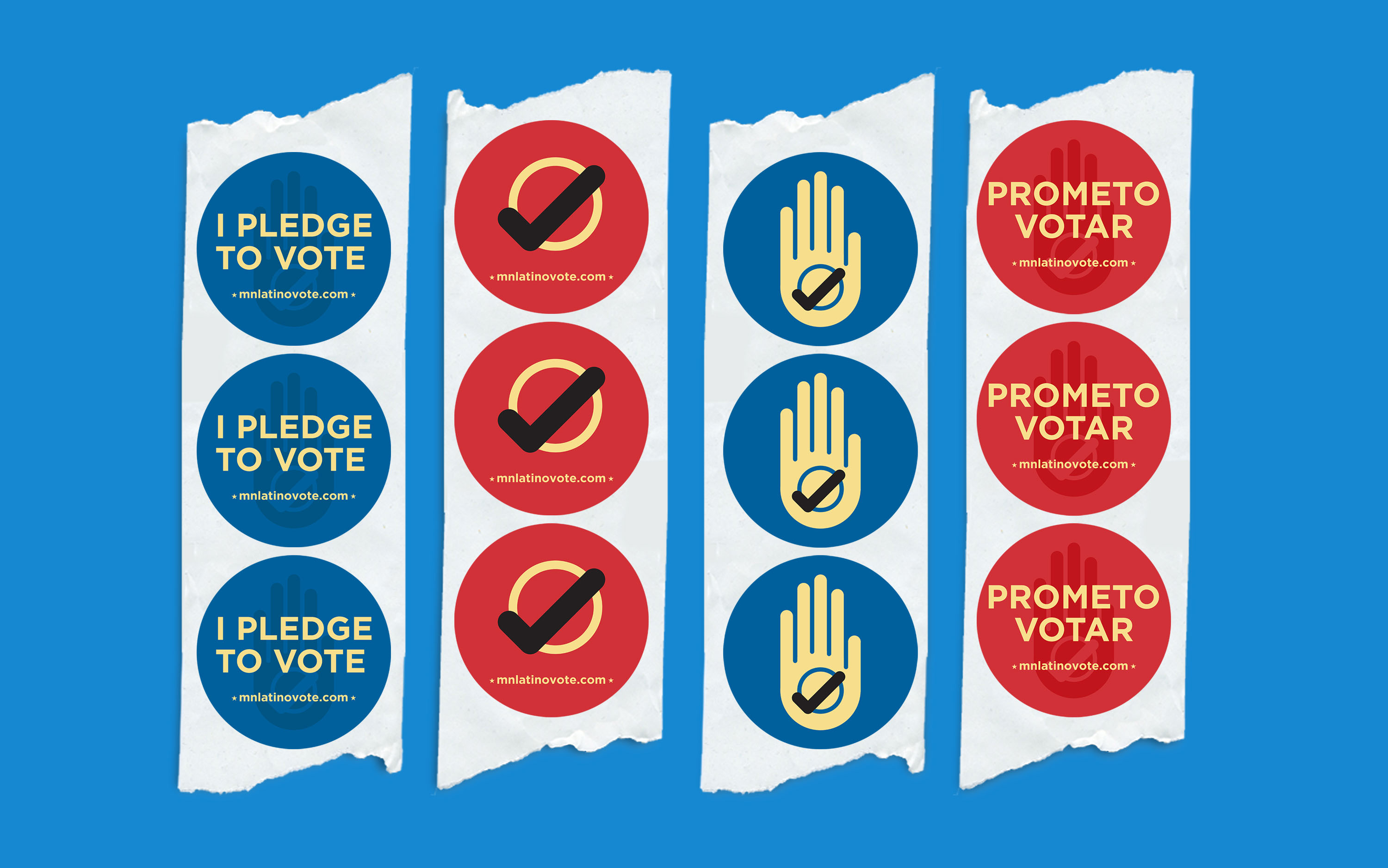 sticker design for MN Latino Vote