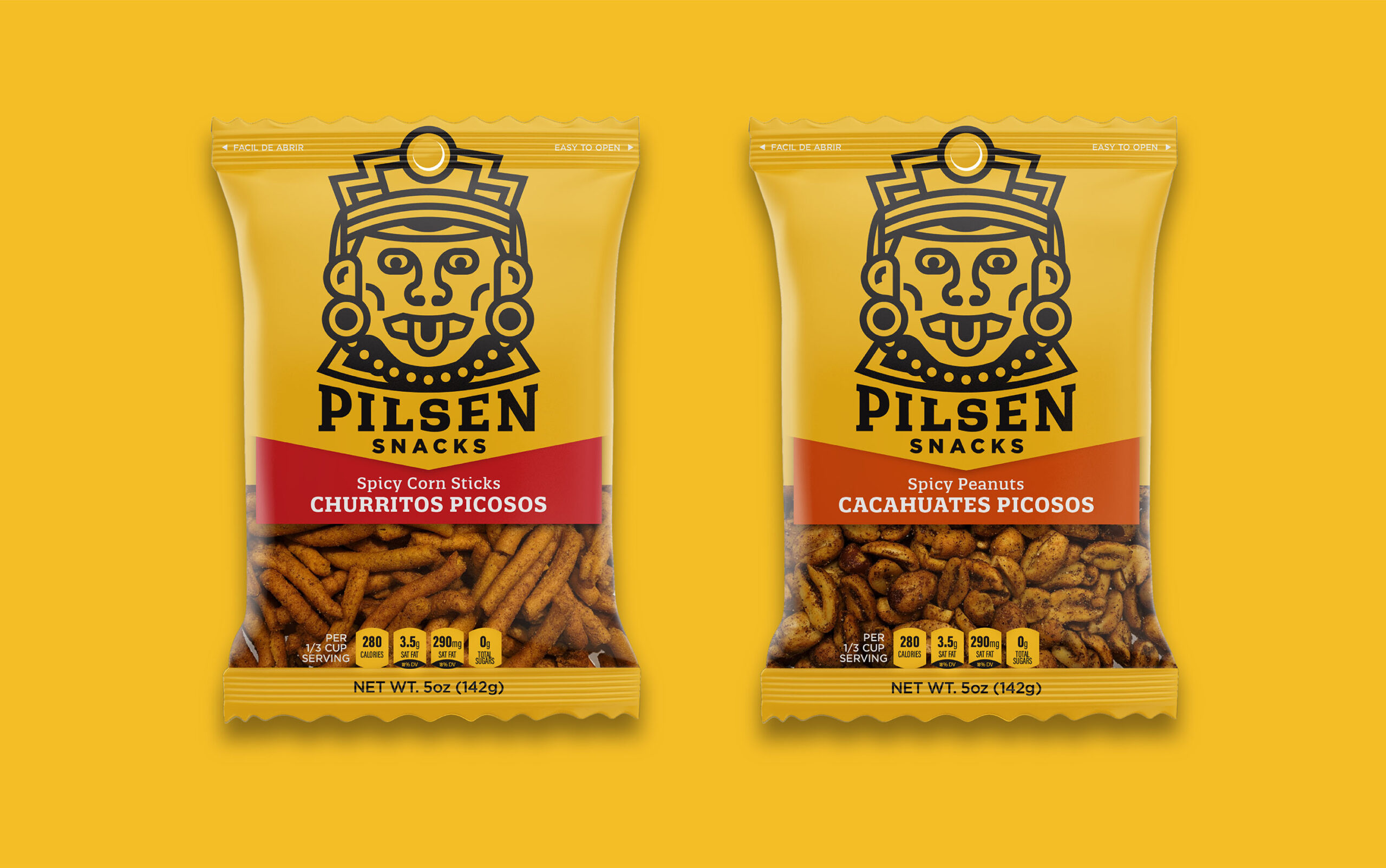 Latino packaging design for Pilsen Snacks