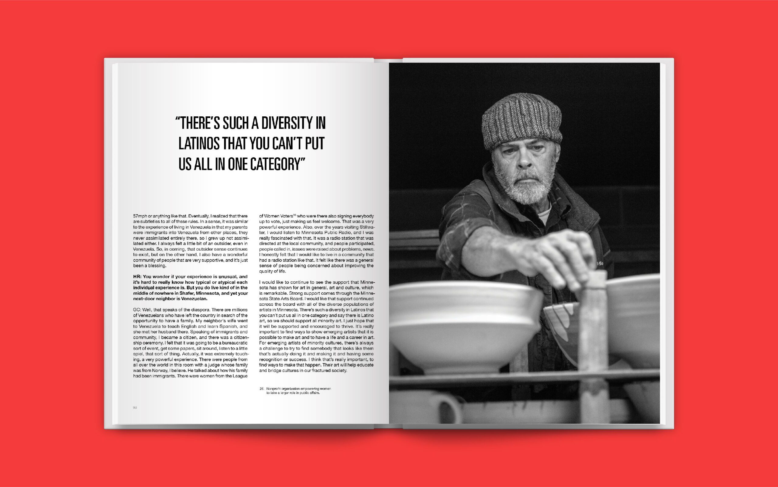 Latino Book design typography and photo layout spread