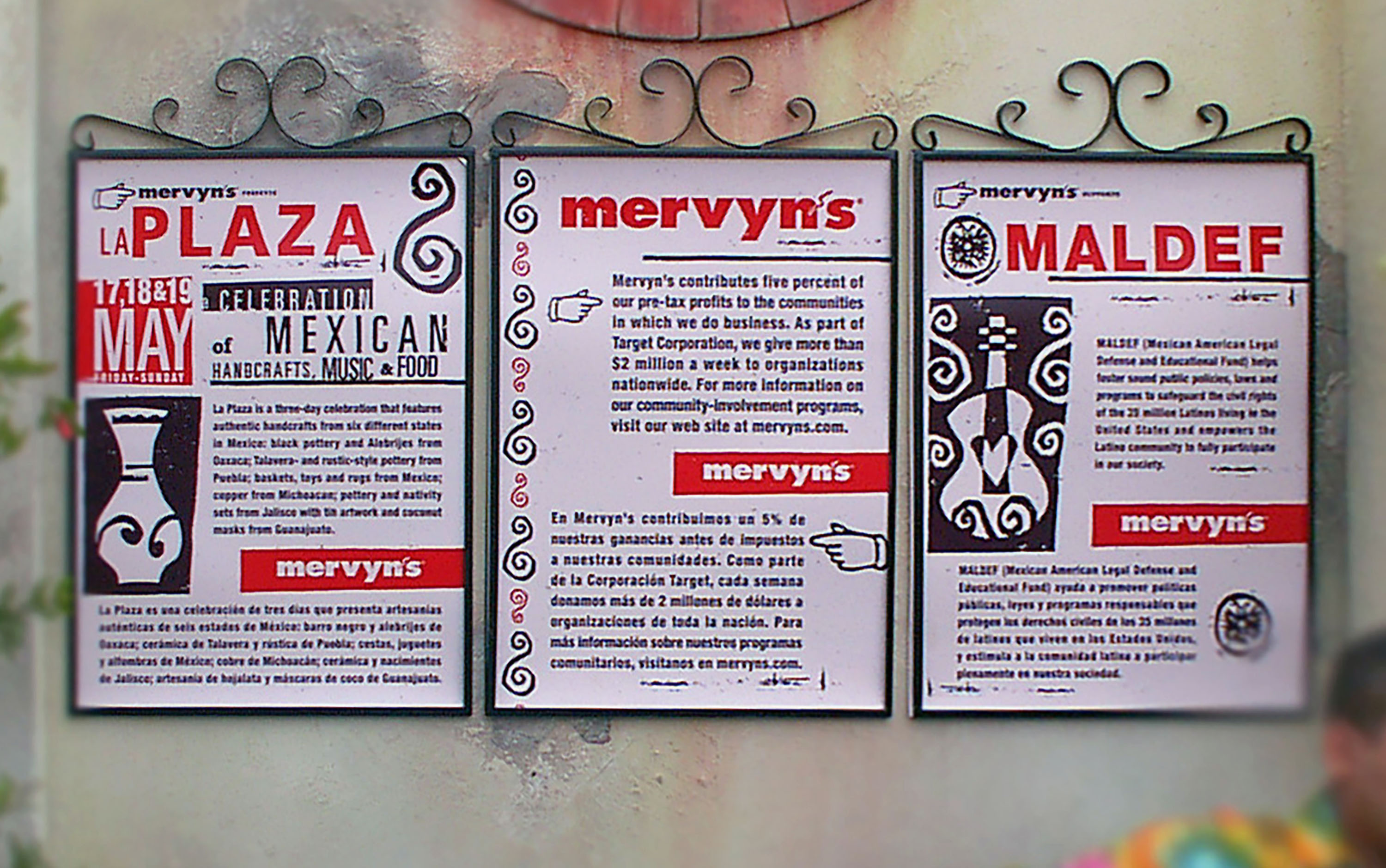 Bilingual Information design for Mervyn's La Plaza