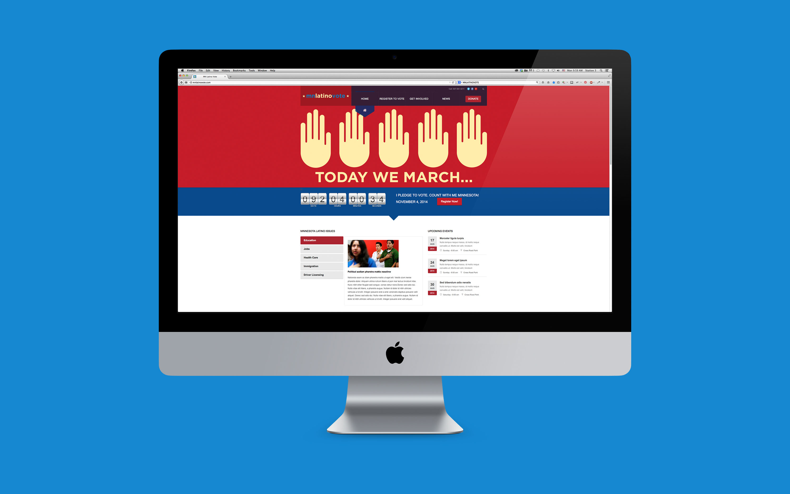 website design for MN Latino Vote